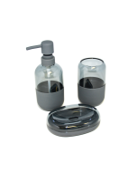 مجموعة اكسسوارات حمام (3 قطع) - أسود 