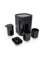 مجموعة اكسسوارات حمام (5 قطع) - أسود