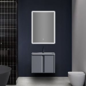مرآة حمام مستطيلة مع إضاءة ليد 50×80 سم - (TC-822)