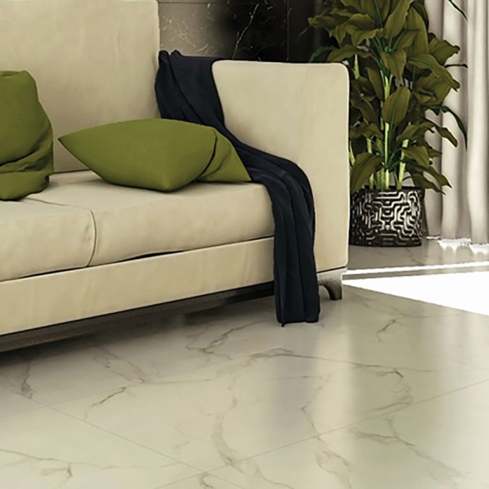 Wall Porcelain Tiles, 60x120x1.3 cm - white Marble 