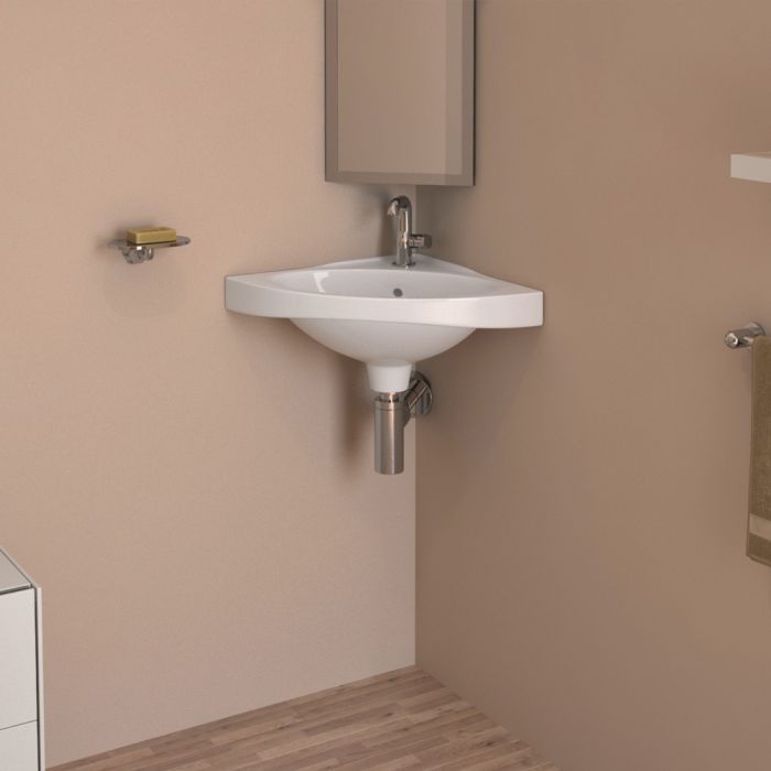 CORNER Wall Hung Wash Basin  - WHITE