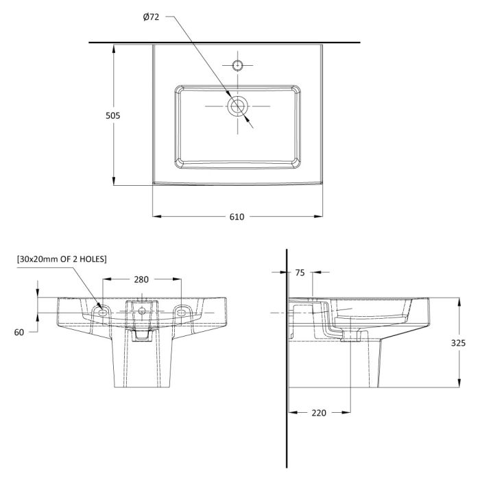 YAQOUT 200 Wash Basin