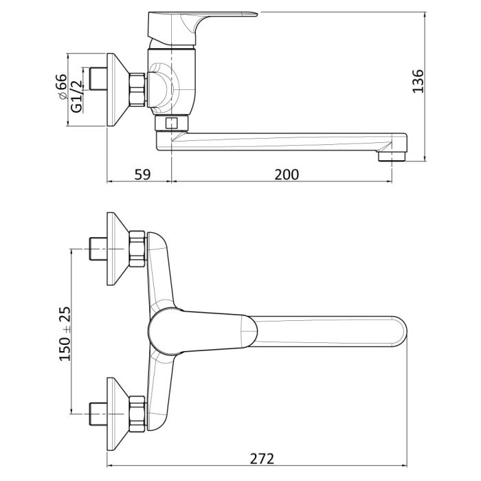 Wall Kitchen Mixer - COMO 