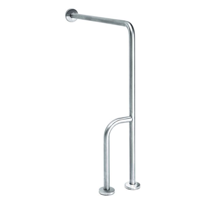 Wall to Floor Angled Grab bar 750x776mm Right with 3 support points - MEDICLINICS