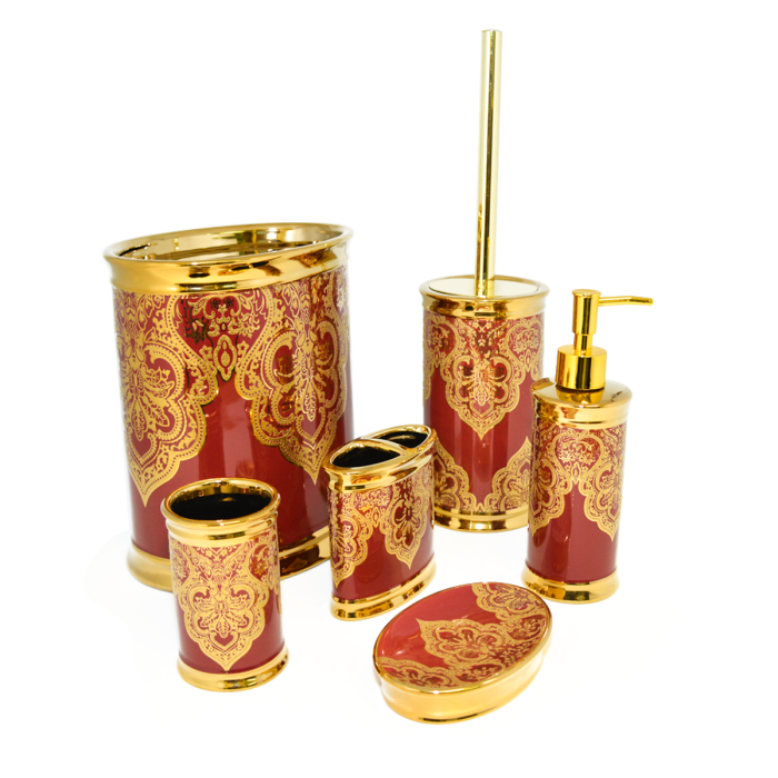 BR Accessories Set (6pcs) - gold + red 