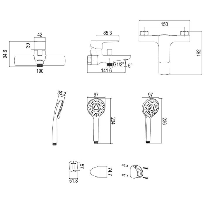 SC CUBIST BATH MIXER 