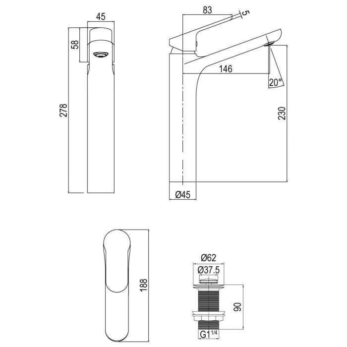 Wash Basin MIXER - RISE 