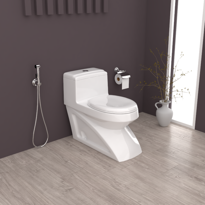 CORAL Water Closet 3L With Flushing Mech & Seat Cover - OFF WHITE