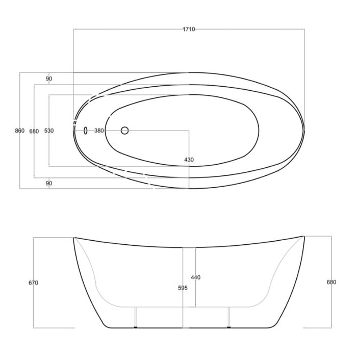 Bathtub 171x86 - FRESIA