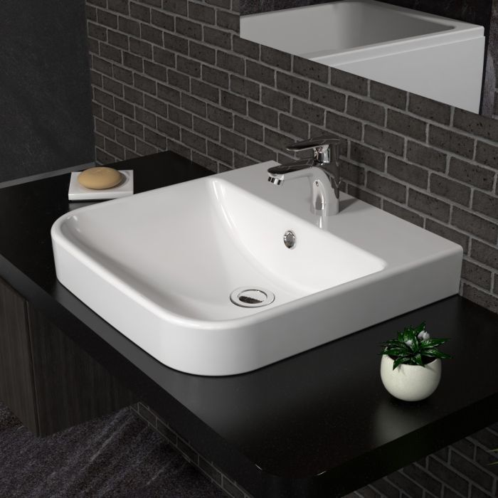 TYPE-B Over Counter Top Wash Basin - 48cm - OFFWHITE