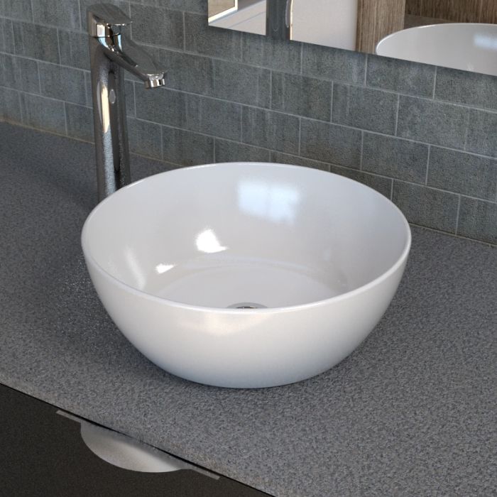 TYPE-D Over Counter Top Wash Basin - Round Shape - OFF WHITE