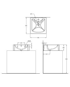 حوض مغسلة  فوق الرف- بدور 1000