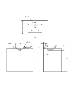 حوض مغسلة فوق الرف - بدور 400