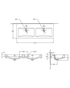 مغسلة بحوضين - بدور 5000