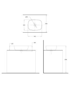 حوض مغسلة فوق الرف - موديل ج 