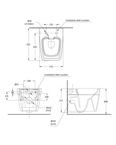كرسي دورة مياه معلق - موديل أ 