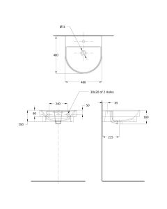 حوض مغسلة - موديل ك 