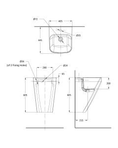 مغسلة معلقة - كريستال 
