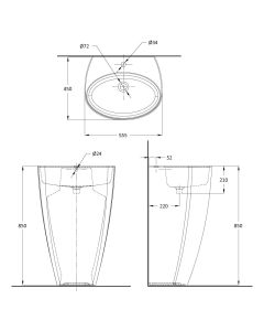 حوض مغسلة عمودي - سبارك 