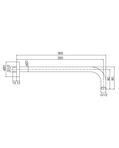 ذراع توصيل دش جداري - كومو 