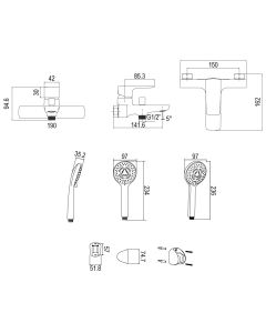 خلاط حوض استحمام - الخزف السعودي 