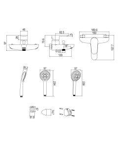 خلاط حوض استحمام - الخزف السعودي 