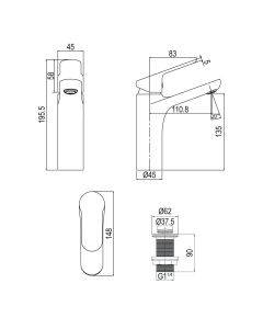 خلاط مغسلة - الخزف السعودي 