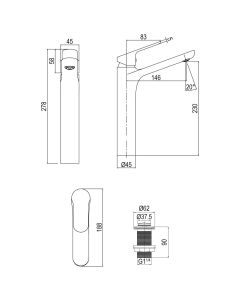 خلاط مغسلة - الخزف السعودي 