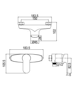 خلاط دش استحمام - الخزف السعودي 